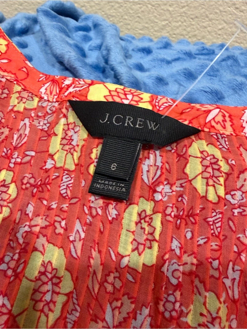 J. Crew Bright Red Floral Peasant Blouse